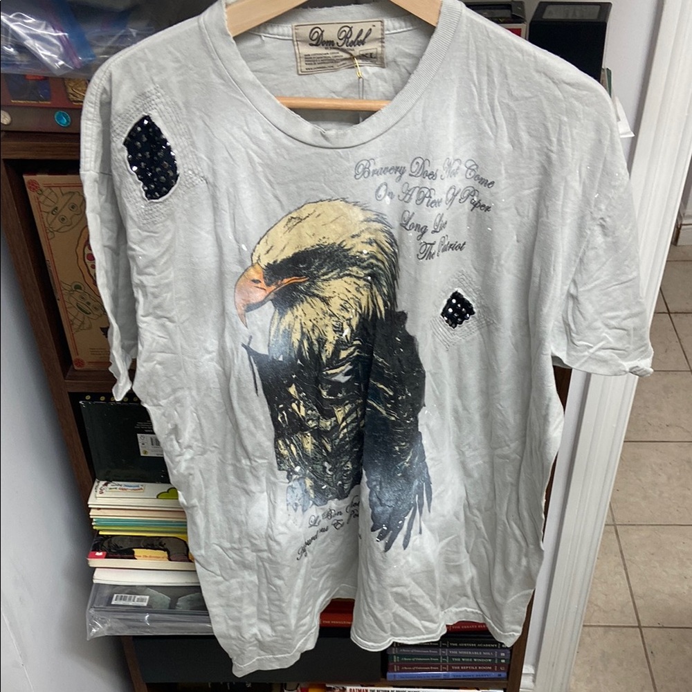 Vintage Dom Rebel Swarovski Crystals “Patriot” T-shirt NWT